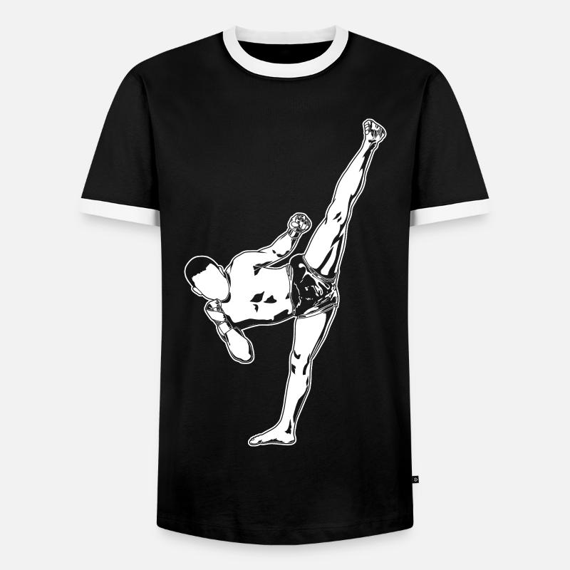 Kickboxer - Men's Ringer Shirt - black/white