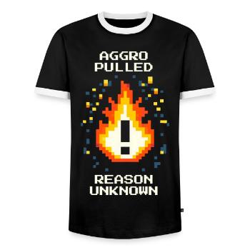 Aggro Drawn | Social Work Everyday Life Humor - Men's Ringer Shirt - black/white - Front - AI Model Female 172 light (172cm) & AI Model Male 178 light (178cm)