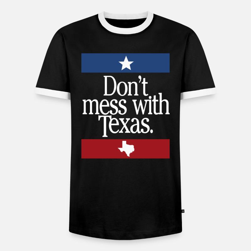Don't Mess With Texas - Männer Kontrast-T-Shirt - Schwarz/Weiß