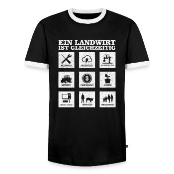 Landwirt Bauer Geschenk Spruch Landwirtschaft - Männer Kontrast-T-Shirt - Schwarz/Weiß - Vorne - AI Model Female 172 light (172cm) & AI Model Male 178 light (178cm)