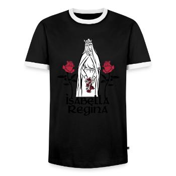 Isabella Regina Portugal - Männer Kontrast-T-Shirt - Schwarz/Weiß - Vorne - AI Model Female 172 light (172cm) & AI Model Male 178 light (178cm)