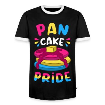 Pan Cake Pride Pansexual / CSD Design - Men's Ringer Shirt - black/white - Front - AI Model Female 172 light (172cm) & AI Model Male 178 light (178cm)