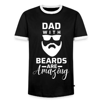 Papa avec des barbes sont incroyables. - T-shirt contrasté Homme - noir/blanc - Devant - AI Model Female 172 light (172cm) & AI Model Male 178 light (178cm)