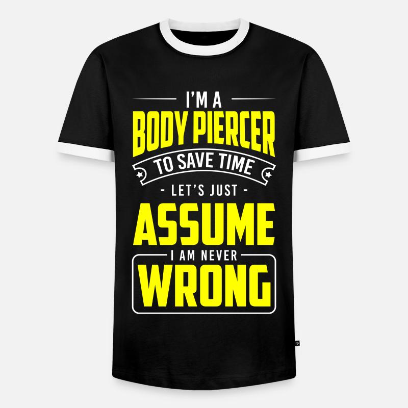 Piercing Tattoo Ring - Men's Ringer Shirt - black/white