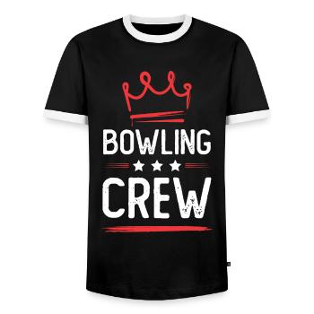 Bowling Crew - Men's Ringer Shirt - black/white - Front - AI Model Female 172 light (172cm) & AI Model Male 178 light (178cm)