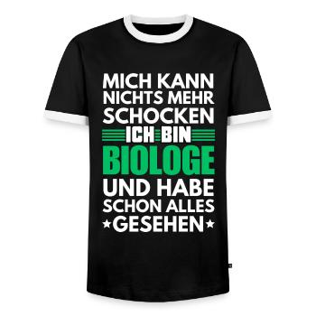 Non-shockable biologist - Men's Ringer Shirt - black/white - Front - AI Model Female 172 light (172cm) & AI Model Male 178 light (178cm)