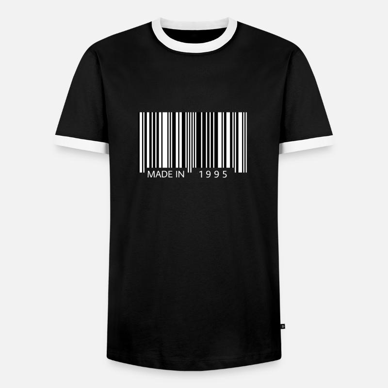 Made in 1995 Barcode Geschenk - Männer Kontrast-T-Shirt - Schwarz/Weiß