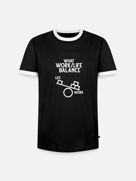 Wat für? Work-Life-Balance... - Männer Kontrast-T-Shirt - Schwarz/Weiß