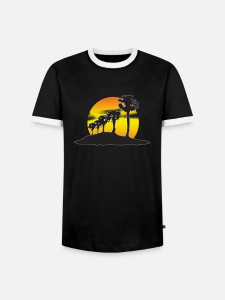 Sunset mit eigenem Text - Männer Kontrast-T-Shirt - Schwarz/Weiß