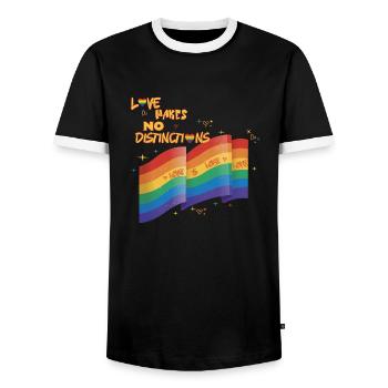 Liebe macht keine Grenzen LGBTQIA+ Stolz - Männer Kontrast-T-Shirt - Schwarz/Weiß - Vorne - AI Model Female 172 light (172cm) & AI Model Male 178 light (178cm)