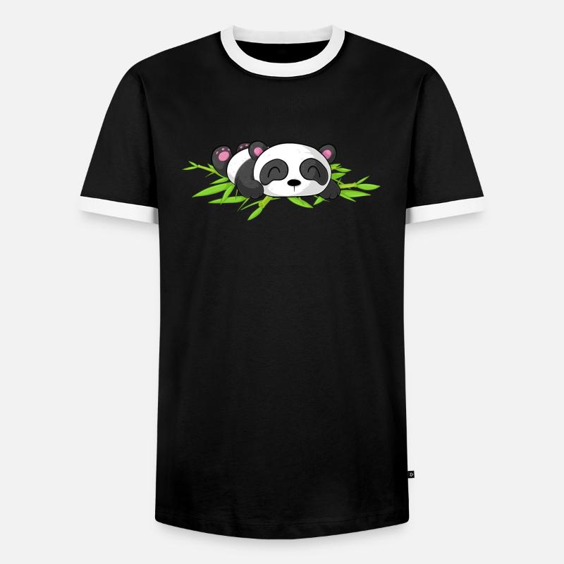 Sleeping Comic Panda - T-shirt contrasté Homme - noir/blanc