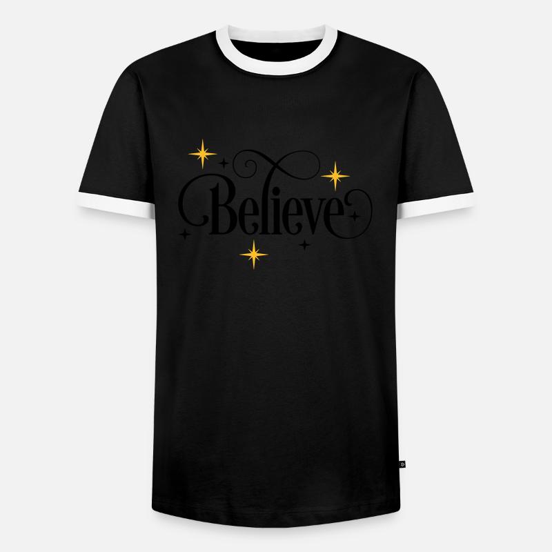 Glauben - Männer Kontrast-T-Shirt - Schwarz/Weiß