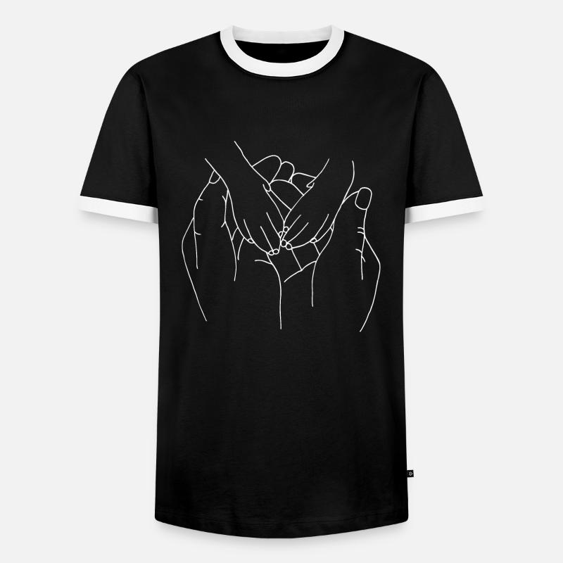 Hand mit Pfote - Männer Kontrast-T-Shirt - Schwarz/Weiß