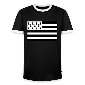 Drapeau Bretagne original - T-shirt contrasté Homme - noir/blanc - Devant - AI Model Female 172 light (172cm) & AI Model Male 178 light (178cm)