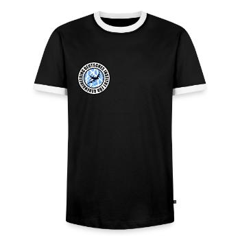 Deutsches Institut für Geoengeenering - Männer Kontrast-T-Shirt - Schwarz/Weiß - Vorne - AI Model Female 172 light (172cm) & AI Model Male 178 light (178cm)