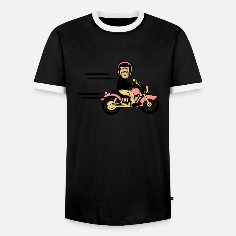 motorcycle funny - Men's Ringer Shirt - black/white