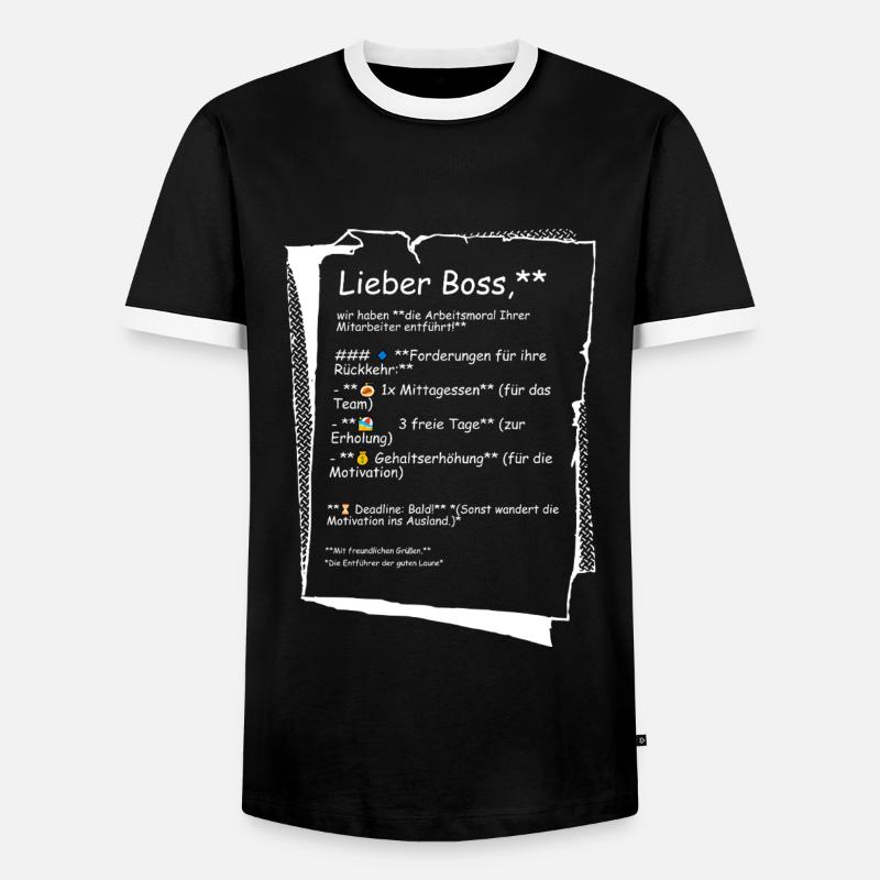 Work ethic - Men's Ringer Shirt - black/white