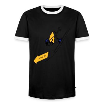 Apres ski - Männer Kontrast-T-Shirt - Schwarz/Weiß - Vorne - AI Model Female 172 light (172cm) & AI Model Male 178 light (178cm)