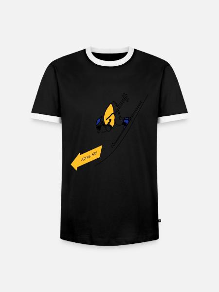 Apres ski - Männer Kontrast-T-Shirt - Schwarz/Weiß