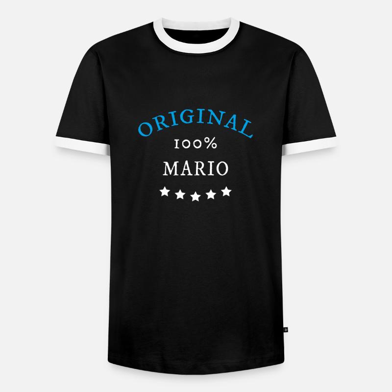 Original 100% Mario, Geschenk, - Männer Kontrast-T-Shirt - Schwarz/Weiß