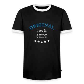 Original 100% Sepp, Geschenk, Namen - Männer Kontrast-T-Shirt - Schwarz/Weiß - Vorne - AI Model Female 172 light (172cm) & AI Model Male 178 light (178cm)