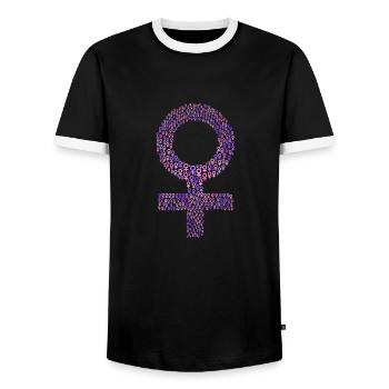 Female symbol gift idea woman sign - Men's Ringer Shirt - black/white - Front - AI Model Female 172 light (172cm) & AI Model Male 178 light (178cm)
