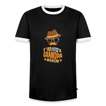 I'm going to be a Grandpa Again grandpa gift - Men's Ringer Shirt - black/white - Front - AI Model Female 172 light (172cm) & AI Model Male 178 light (178cm)