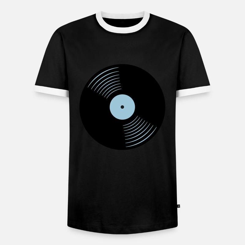 166_schallplatte_2 - Männer Kontrast-T-Shirt - Schwarz/Weiß