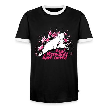 Manati Mermaid - Meerjungfrau Seekuh - Männer Kontrast-T-Shirt - Schwarz/Weiß - Vorne - AI Model Female 172 light (172cm) & AI Model Male 178 light (178cm)