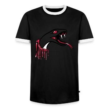 Serpent sang-froid - T-shirt contrasté Homme - noir/blanc - Devant - AI Model Female 172 light (172cm) & AI Model Male 178 light (178cm)