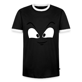 le visage drôles - T-shirt contrasté Homme - noir/blanc - Devant - AI Model Female 172 light (172cm) & AI Model Male 178 light (178cm)