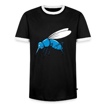 moustiques moustiques - T-shirt contrasté Homme - noir/blanc - Devant - AI Model Female 172 light (172cm) & AI Model Male 178 light (178cm)