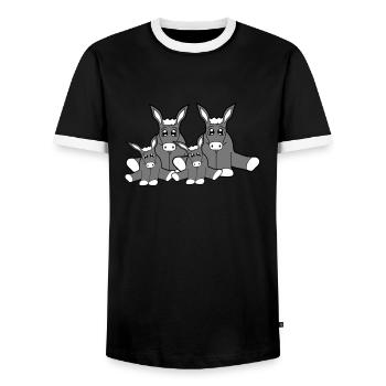 couple amour famille frères et sœurs progéniture jeune ma - T-shirt contrasté Homme - noir/blanc - Devant - AI Model Female 172 light (172cm) & AI Model Male 178 light (178cm)
