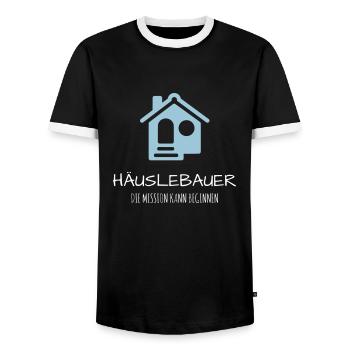 Häuslebauer Haus Bauherr Geschenk Idee - Männer Kontrast-T-Shirt - Schwarz/Weiß - Vorne - AI Model Female 172 light (172cm) & AI Model Male 178 light (178cm)