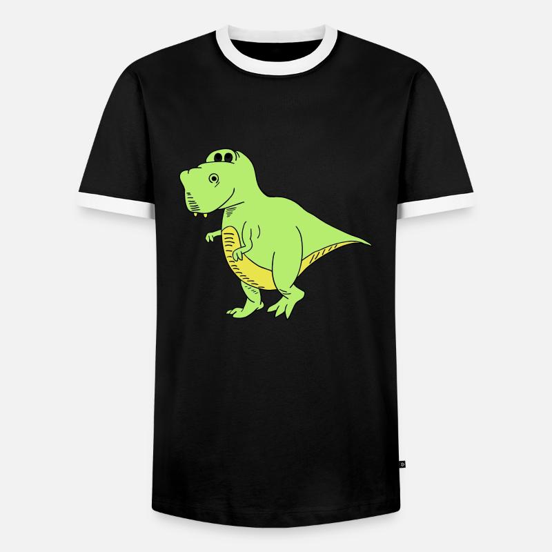 Trex - Männer Kontrast-T-Shirt - Schwarz/Weiß