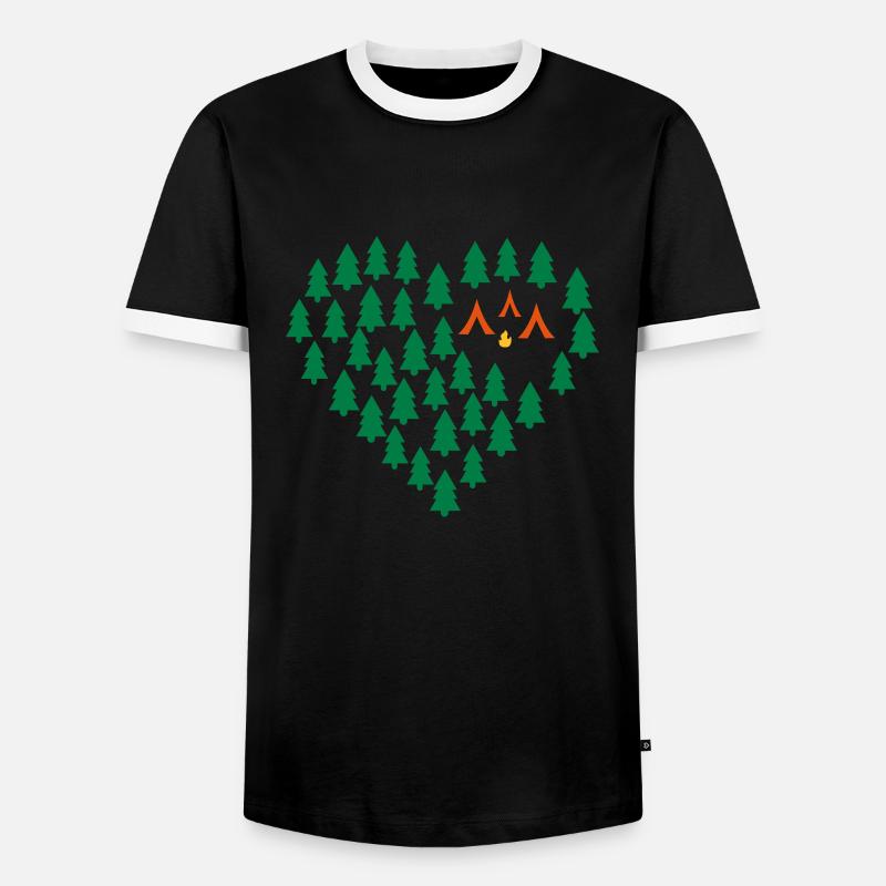 Camping - Männer Kontrast-T-Shirt - Schwarz/Weiß