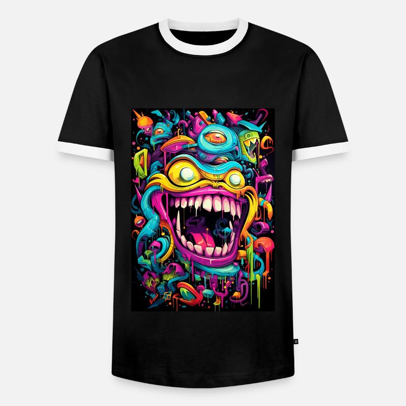Graffiti Monster - Männer Kontrast-T-Shirt - Schwarz/Weiß