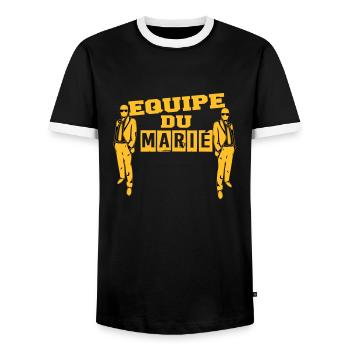 équipe marié 2 - T-shirt contrasté Homme - noir/blanc - Devant - AI Model Female 172 light (172cm) & AI Model Male 178 light (178cm)
