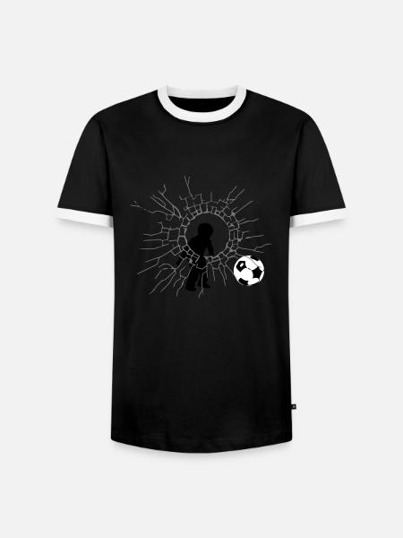 Fußball Junge - Männer Kontrast-T-Shirt - Schwarz/Weiß