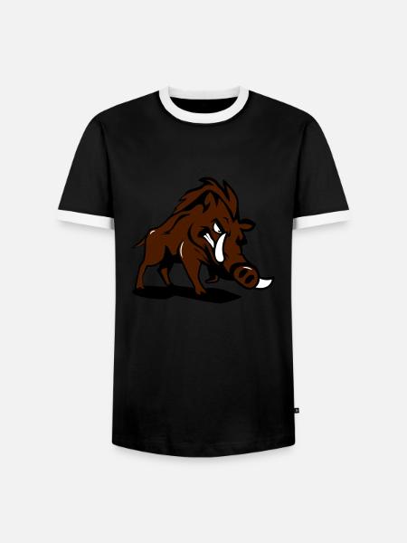 Wild boar dangerous - Men's Ringer Shirt - black/white
