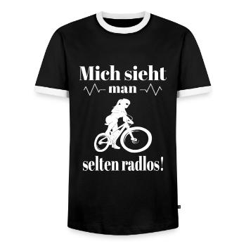 Fahrrad Spruch Fahrrad fahren Geschenk - Männer Kontrast-T-Shirt - Schwarz/Weiß - Vorne - AI Model Female 172 light (172cm) & AI Model Male 178 light (178cm)