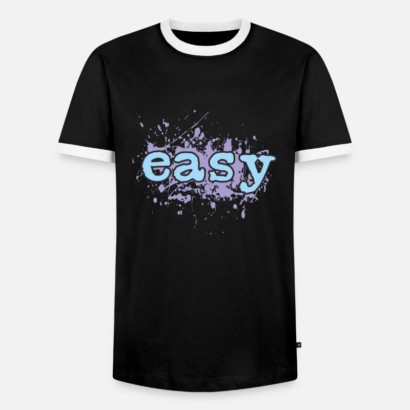 easy - Männer Kontrast-T-Shirt - Schwarz/Weiß