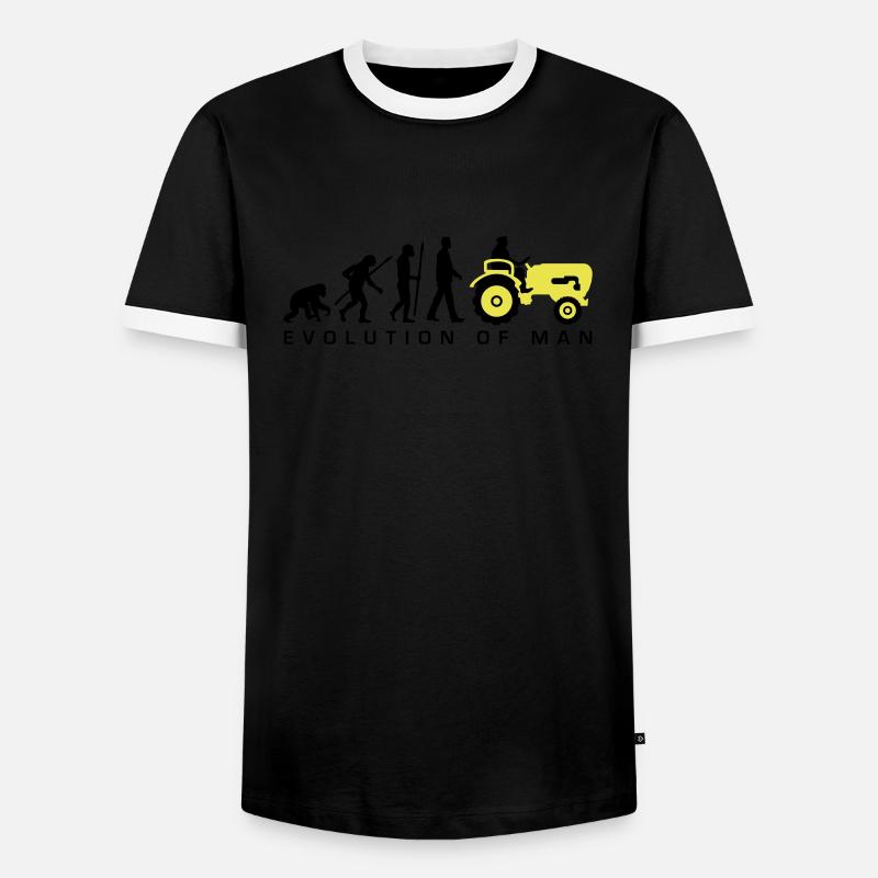 evolution_bauer_mit_traktor_032013_a_2c - Men's Ringer Shirt - black/white