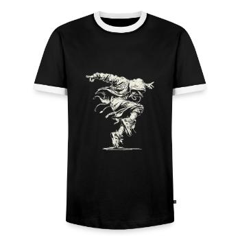 Street Dance Energy Hip Hop Dancer - Männer Kontrast-T-Shirt - Schwarz/Weiß - Vorne - AI Model Female 172 light (172cm) & AI Model Male 178 light (178cm)