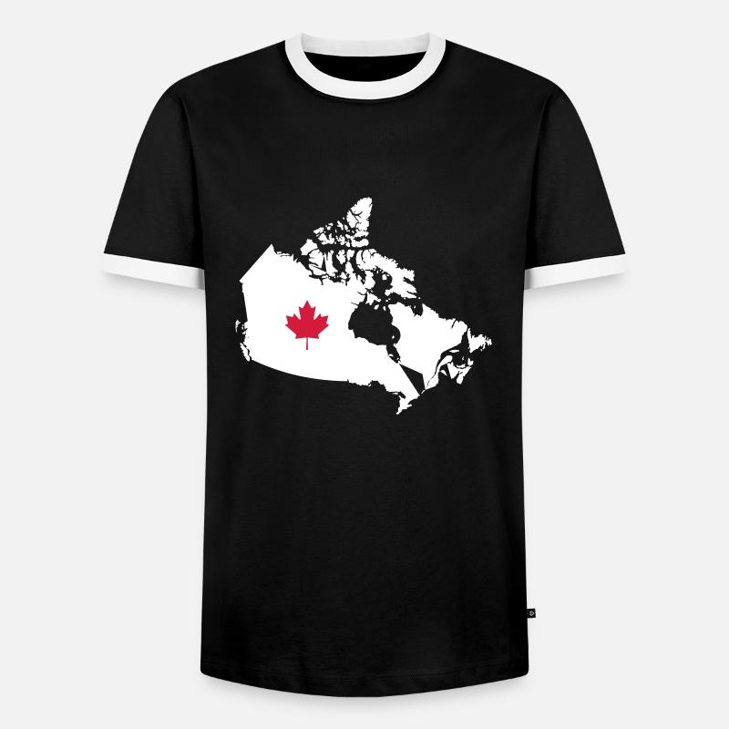 Kanada, Canada Map - Men's Ringer Shirt - black/white