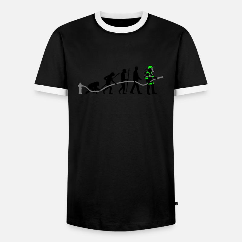 evolution_feuerwehrmann_032015_a_3c - Männer Kontrast-T-Shirt - Schwarz/Weiß