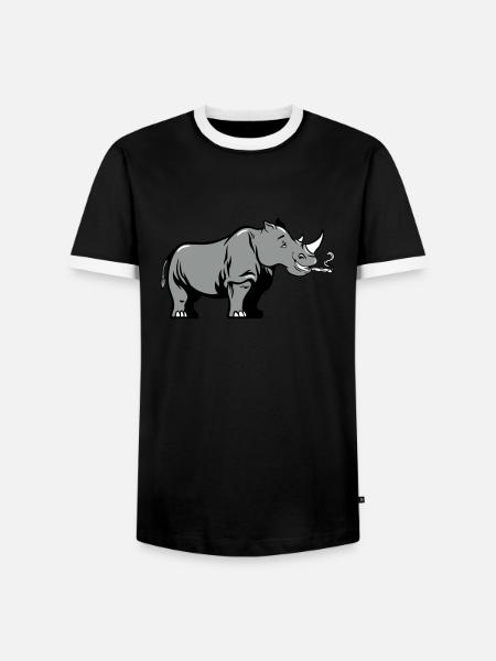 nashorn joint kiffen - Männer Kontrast-T-Shirt - Schwarz/Weiß