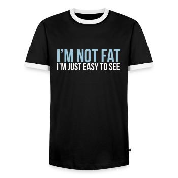 im not fat - Men's Ringer Shirt - black/white - Front - AI Model Female 172 light (172cm) & AI Model Male 178 light (178cm)