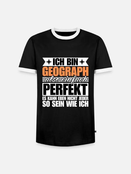 Perfekter Geograph - Männer Kontrast-T-Shirt - Schwarz/Weiß