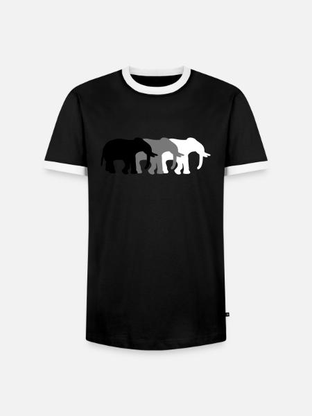 3 Elephants - T-shirt contrasté Homme - noir/blanc